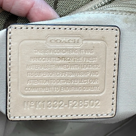 Coach Signature Stripe File Bag Crossbody Messenger Tan Pink F28502 - Picture 16 of 17